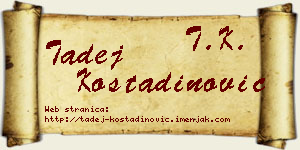 Tadej Kostadinović vizit kartica